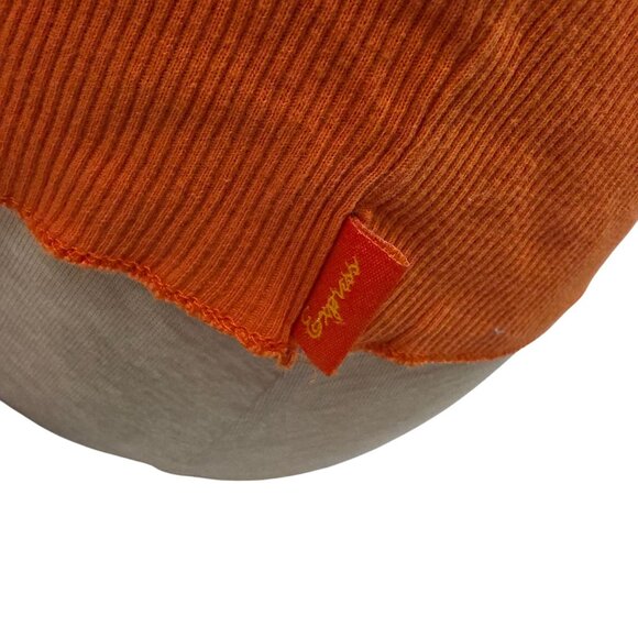 Express Womens Orange Ribbed Tank Top Lace Trimmed Sz L Stretch Lined Edge - Picture 6 of 7